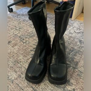 Steve Madden black platform boots